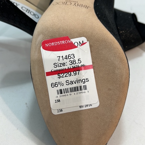 Jimmy Choo black shimmer kitten heels - Picture 4 of 6